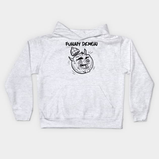 laughing demon Kids Hoodie by FlatDesktop